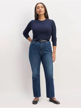 Everlane Straight-Leg Jeans in Medium Blue Wash